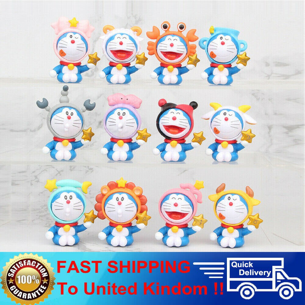 Doraemon Set 12 Mô Hình Nhân Vật Phim Hoạt Hình Anime Trang Trí Bánh