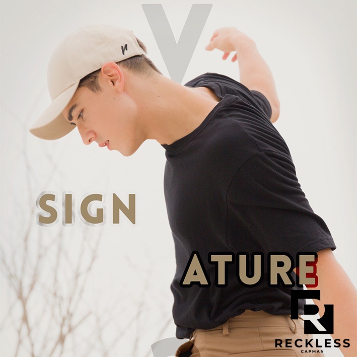 Nón Bóng Chày Lưỡi Trai Màu Be Trơn Reckless Capman Signature Ballcap Vải Kaki Cotton