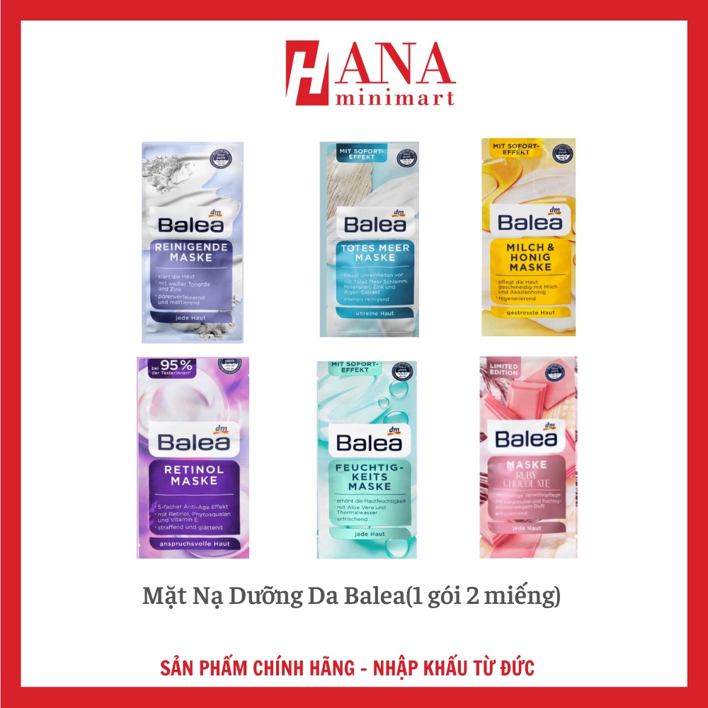 MẶT NẠ DƯỠNG ẨM, TRẮNG DA BALEA 2x8ML - HÀNG NỘI ĐỊA ĐỨC