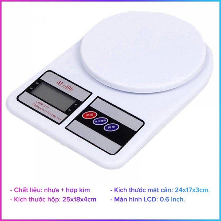 Cân tiểu ly nhà bếp chia thực phẩm, Cân điện tử Electronic Scale 5 kg,10 kg