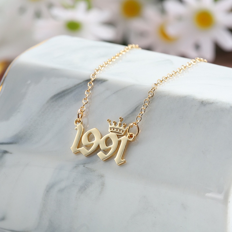 Vòng cổ mặt số năm 1990-2021 thiết kế thời trang cho nữ