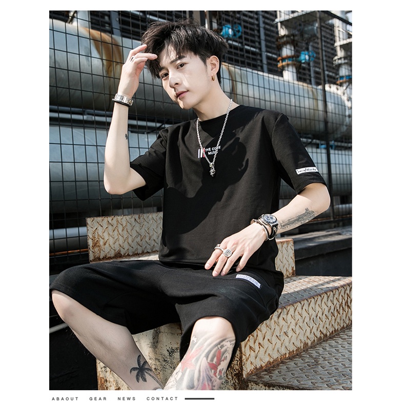 Bộ quần áo nam thể thao Hàn Quốc Familylove - Set quần áo nam The Music Come chất liệu Cotton 100% thoáng mát cao cấp