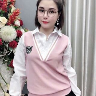 Áo sơ mi phối len quá xinh