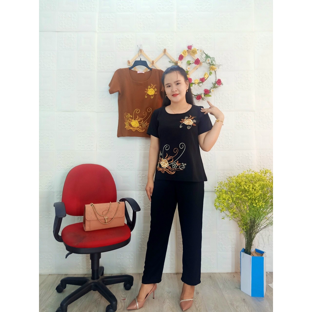 (DUY NHẤT HÔM NAY) BỘ ĐŨI THÊU HOA ỐNG NHỎ
