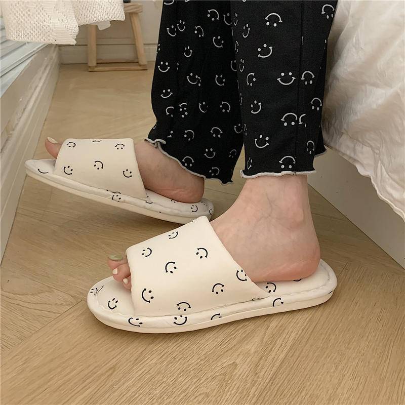 Dép đi trong nhà xixitiao đệm êm họa tiết mặt cười