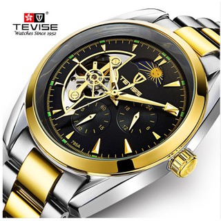 Đồng hồ cơ nam tevise automatic tự động lộ máy chống nước chống xước