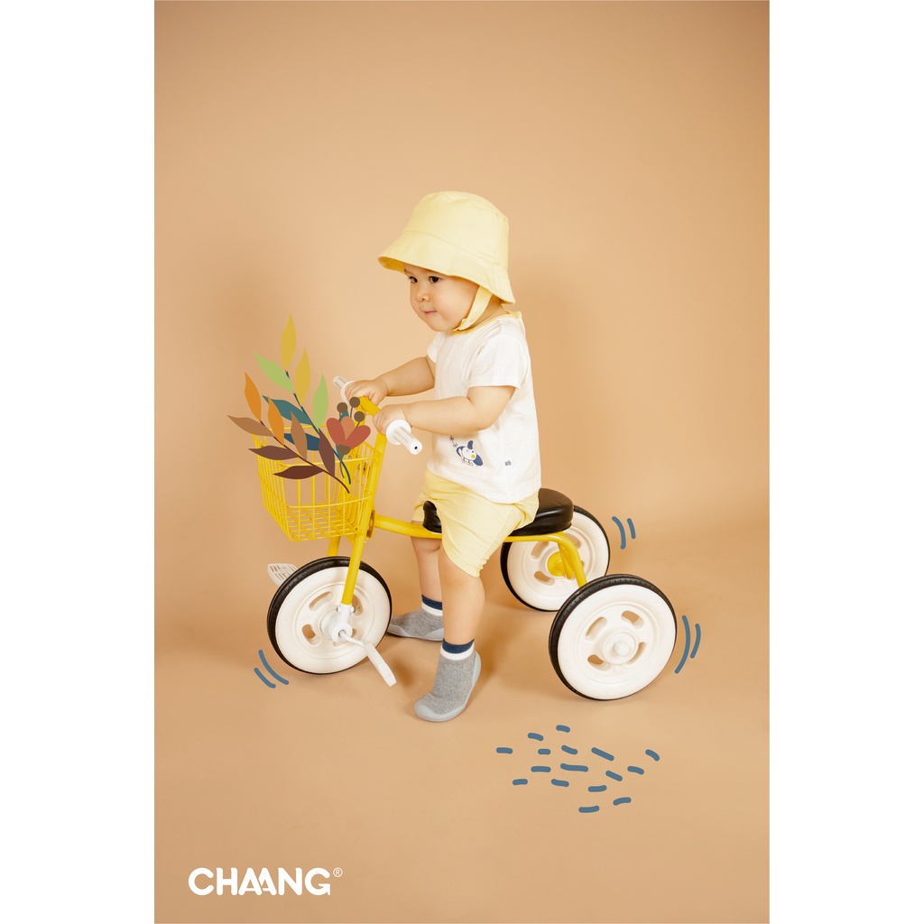 Chaang Bộ body cộc tay cho bé Summer caro vàng