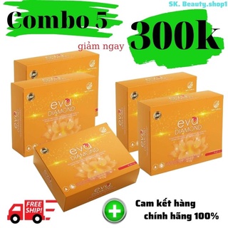 Set 5 hộp Eva Diamond detox thải độc thanh nhiệt giữ dáng đẹp da tăng cường nội tiết tố nữ giảm khô hạn