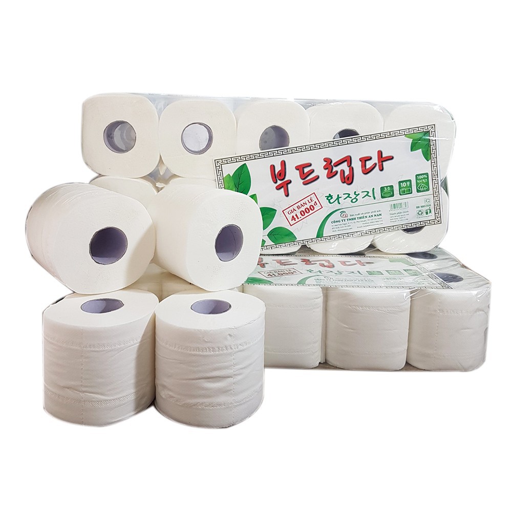 COMBO 10 Lốc giấy vệ sinh Hàn Quốc 3 lớp cao cấp (100 cuộn)