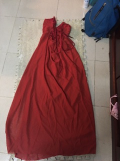 Váy maxi đan lưng xẻ tà