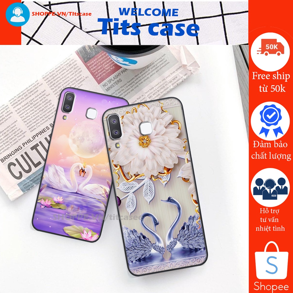 Ốp lưng Samsung Galaxy A8 STAR in hình thiên nga,hoa may mắn, đặc sắc ĐỘC - LẠ - BỀN