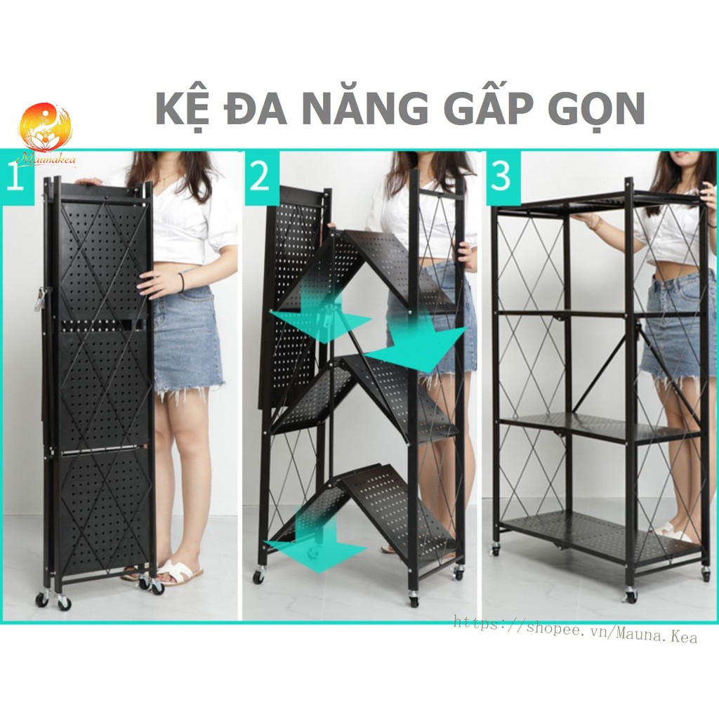 Kệ Đa Năng Loại Gấp Gọn 3 Tầng 4 Tầng Cho Nhà Bếp Ngăn Nắp MGK19