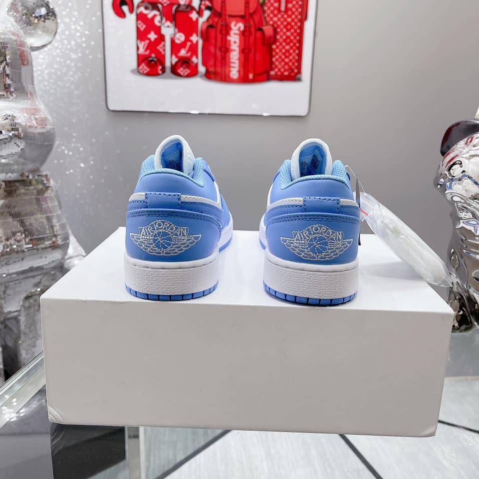 Giày JD1 Cổ Thấp Xanh Blue Giầy Jordan Low Xanh Nước Biển Cao Cấp Full Box Free Ship
