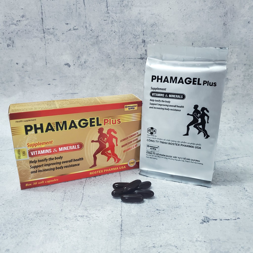 Vitamin tổng hợp PHAMAGEL PLUS bồi bổ cơ thể, tăng cường sức đề kháng - Hộp 30 viên