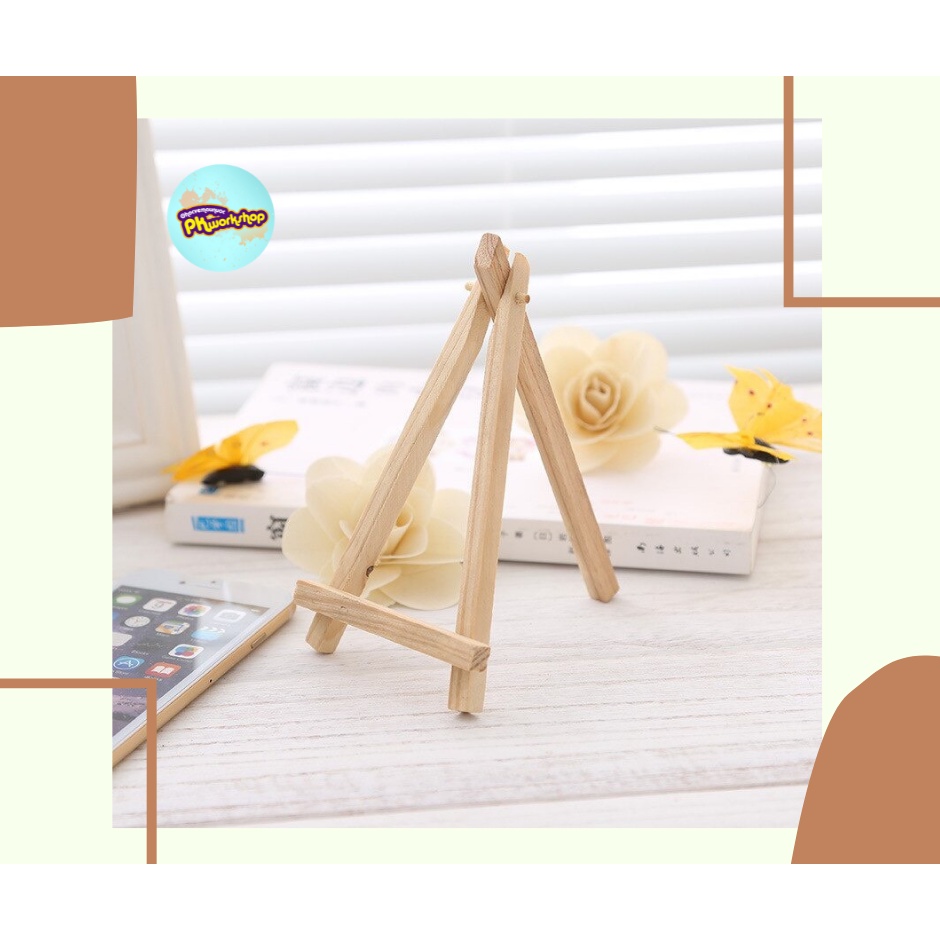 Giá đỡ điện thoại, hình ảnh bằng gỗ , kệ gỗ 3 chân để khung ảnh bảng gỗ trang trí gấp gọn loại nhỏ