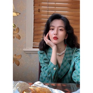 Áo sơ mi kẻ cổ vest 4 khuy