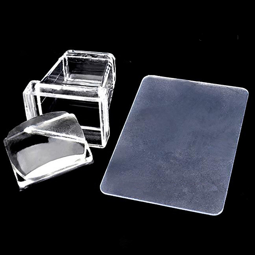 [Hàng mới về] Bộ 2 Dụng Cụ Dập Trang Trí Và Cạo Sơn Móng Tay Bằng Silicon Tiện Lợi