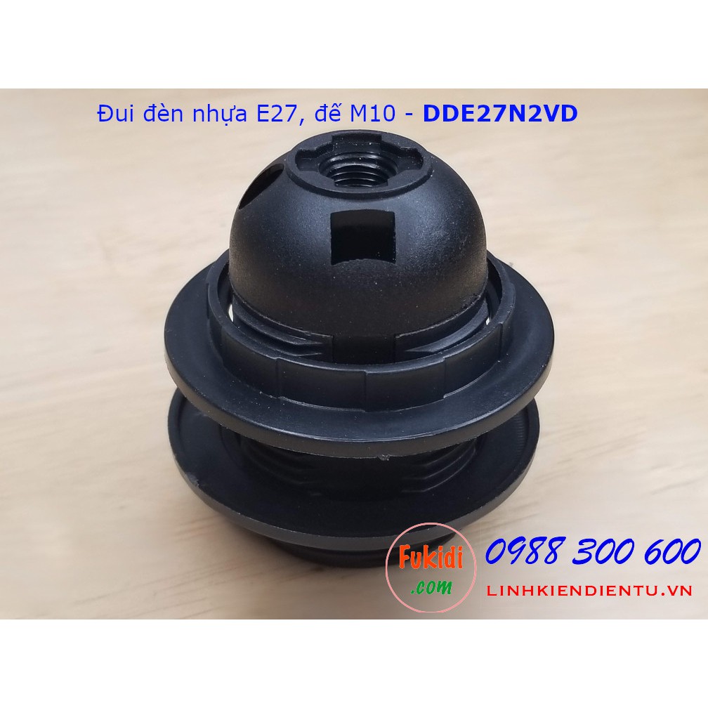 Đui đèn nhựa E27 có vòng kẹp chóa đèn, đế gắn phi 10mm màu trắng và đen - DDE27N2VT, DDE27N2VD | BigBuy360 - bigbuy360.vn