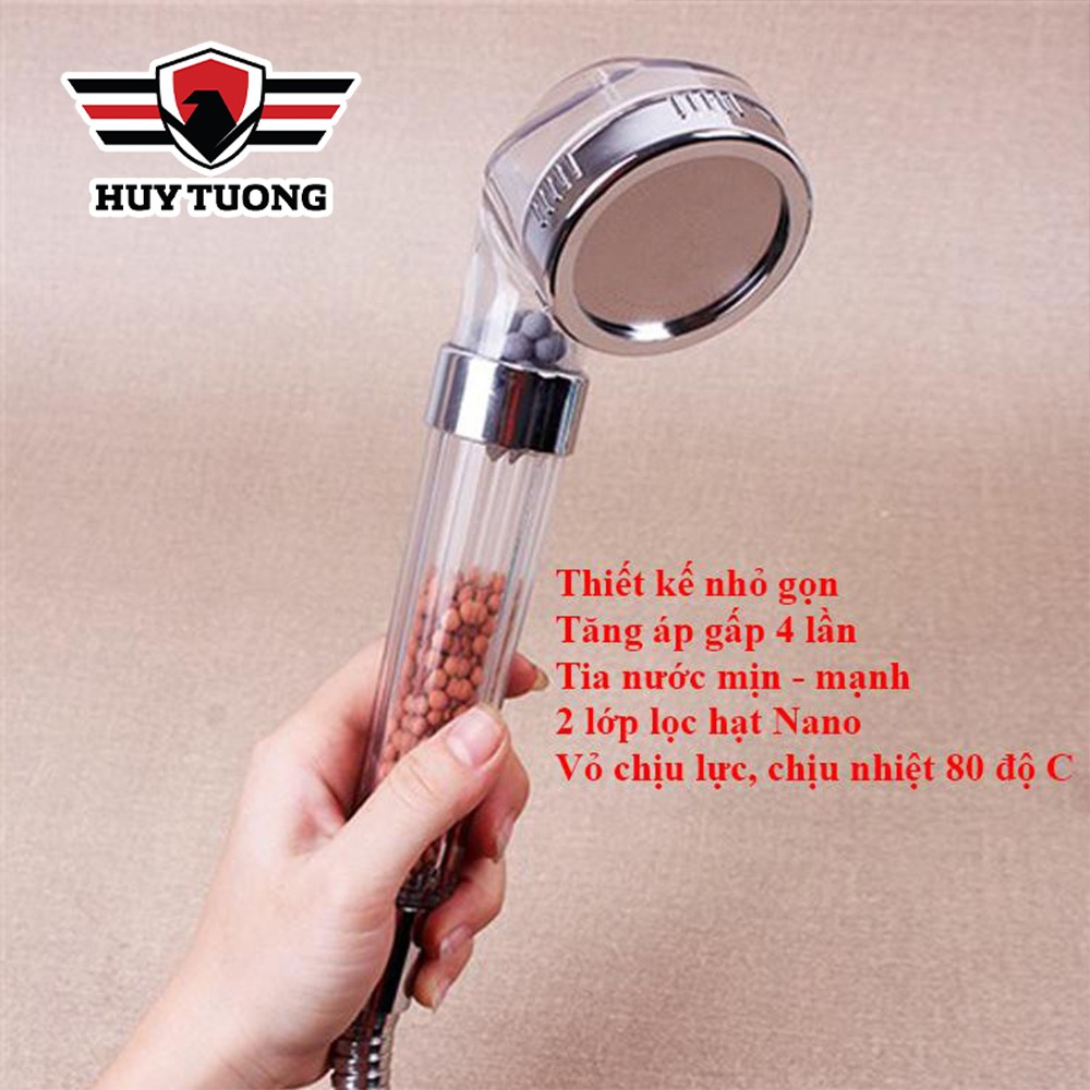 Vòi sen,sen tắm cao cấp lọc nước công nghệ Nano tăng áp ( Full bộ và đầu vòi sen lẻ ) - Huy Tưởng