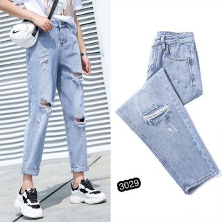 Quần baggy nữ 3029 wash rách