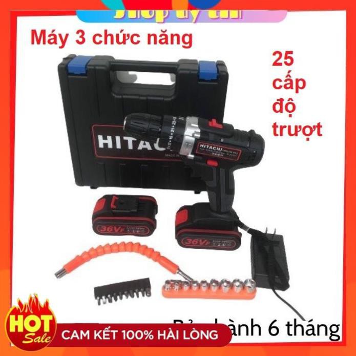 [Hàng Tốt] Máy khoan pin Hitachi 36V 3 chức năng động cơ dây đồng 100%