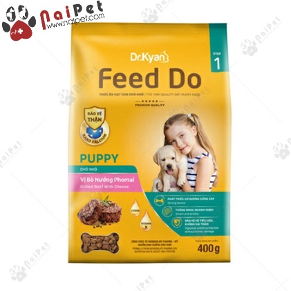 Thức Ăn Hạt Khô Cho Chó Nhỏ và Chó Trưởng Thành Vị Bò Nướng Pho Mai Feed Do Dr.Kyan 400g
