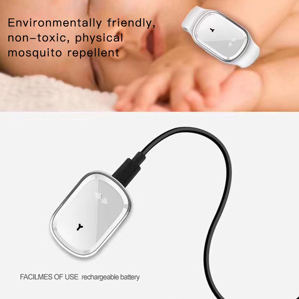 Vòng đeo tay đuổi muỗi sử dụng điện sạc USB siêu âm cho bé