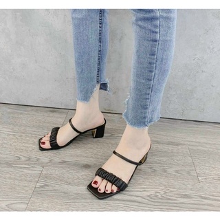 Guốc quai nhúm gót vàng 7p