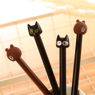 Combo 10 Bút Gel Nước Gấu Brown Và Mèo Đen Cat Miu Xinh Ơi Là Xinh ^^