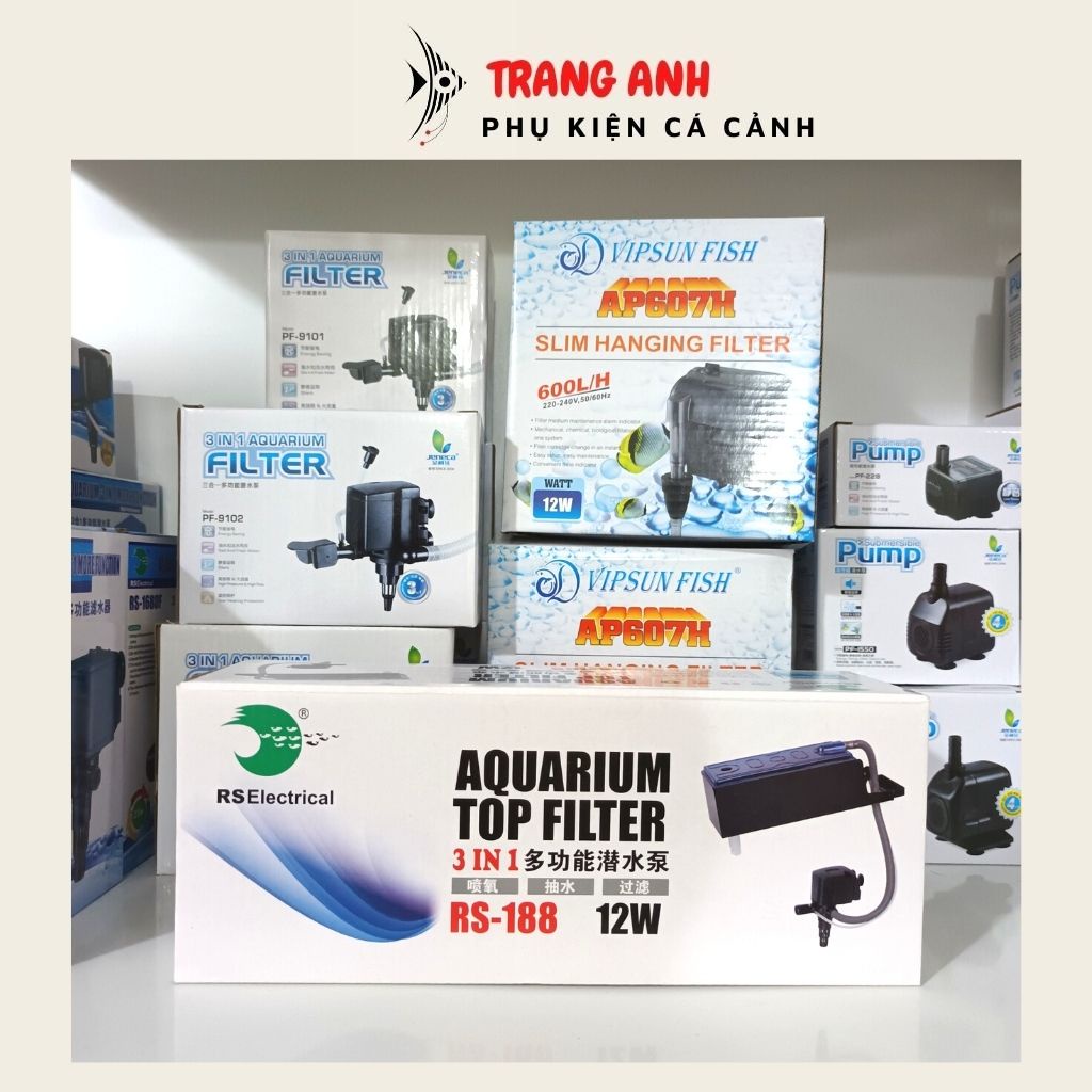 Máy lọc nước bể cá, lọc máng RS 188 đa năng  hàng chính hãng