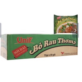 Thungc 30 gói mì Unif bò rau thơm 72g