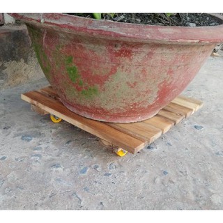 Combo 2 ĐẾ LÓT CHẬU CÂY CHẬU HOA-ĐẾ GỖ LÓT CHẬU-ĐẾ LÓT CHẬU CÂY CÓ BÁNH XE-ĐẾ GỖ ĐỂ CHẬU-MIẾNG GỖ LÓT CHẬU-30x30cm