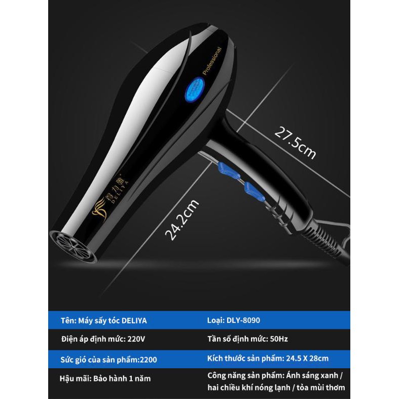 Máy sấy sức gió mạnh với ánh sáng xanh bảo vệ tóc - Home and Garden