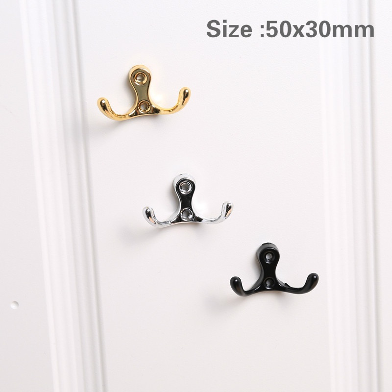 Bộ 2 móc treo đồ gắn tường bằng hợp kim đồng tiện lợi cho nhà bếp / phòng tắm