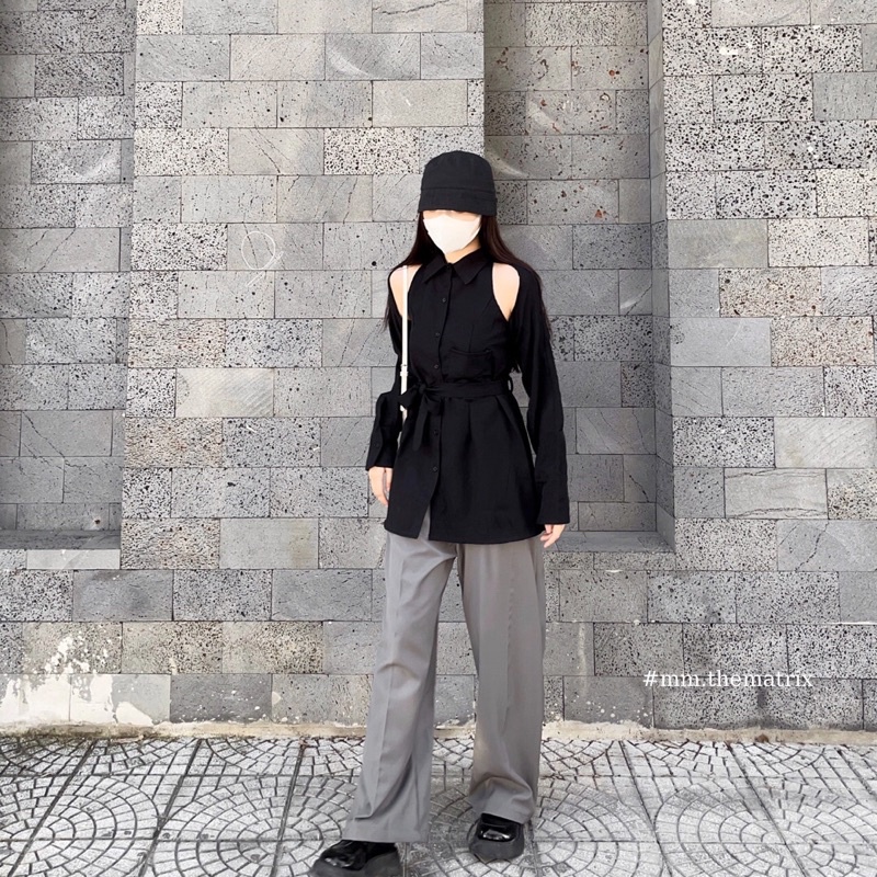 Sơmi dáng dài hở vai myyhaaa kèm ảnh thật | BigBuy360 - bigbuy360.vn