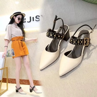 Giày mũi nhọn quai sau ,có ảnh thật, Order quảng châu ,