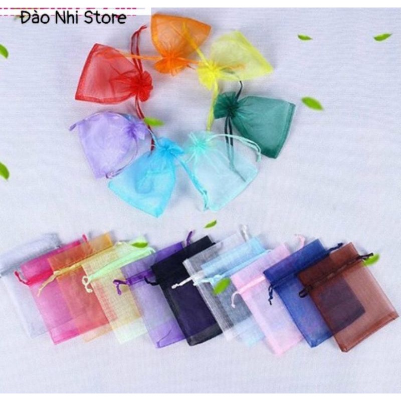 100 túi dây rút vải lụa lưới đựng quà tặng
