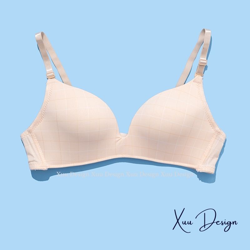 Áo ngực nữ Wexuu áo lót nữ nâng ngực kẻ caro đệm mút mỏng không gọng siêu thông thoáng - AV14