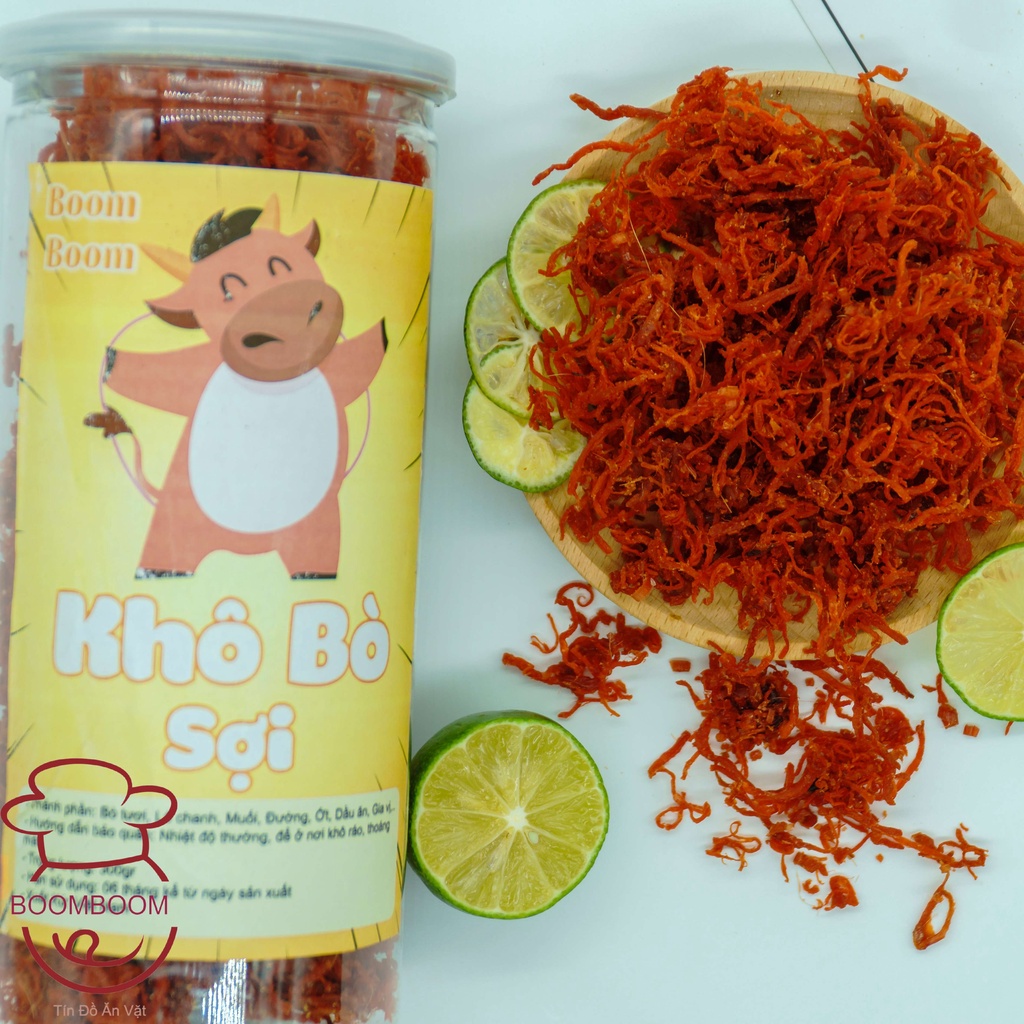 Khô bò xé sợi siêu cay hũ 300gr-BoomBoom Food | BigBuy360 - bigbuy360.vn
