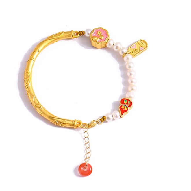 [Hàng Có Sẵn] Vòng Tay / Vòng Tay / Dây Chuyền Nửa Màu Xanh Lá Đỏ Không Được Mài Mòn Phụ Kiện Cho Nữ diy