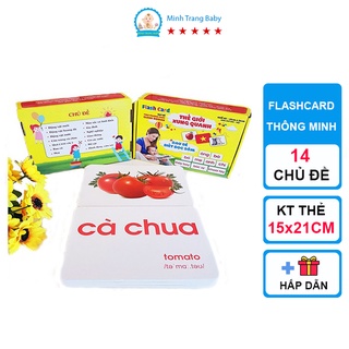 Bộ Thẻ Học Flashcard Thông Minh Song Ngữ Loại To 15 x 21 cm/ Đồ Chơi Giáo Dục Cho Bé
