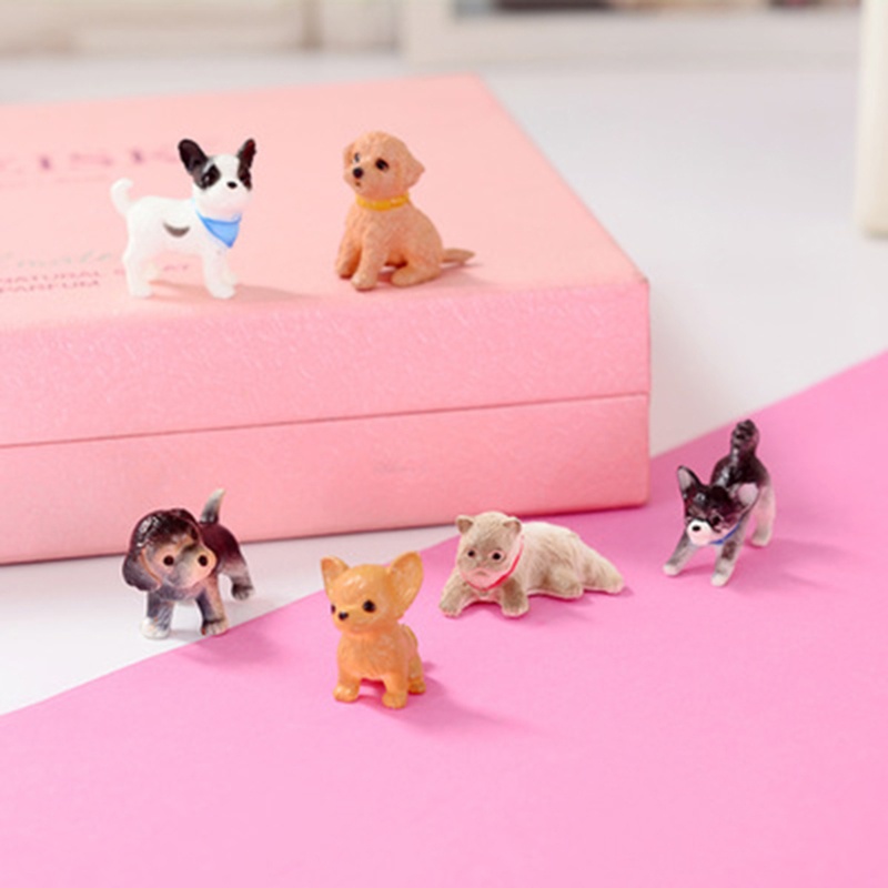 Set 6 Mô Hình Cún Con Xinh Xắn Dùng Để Trang Trí
