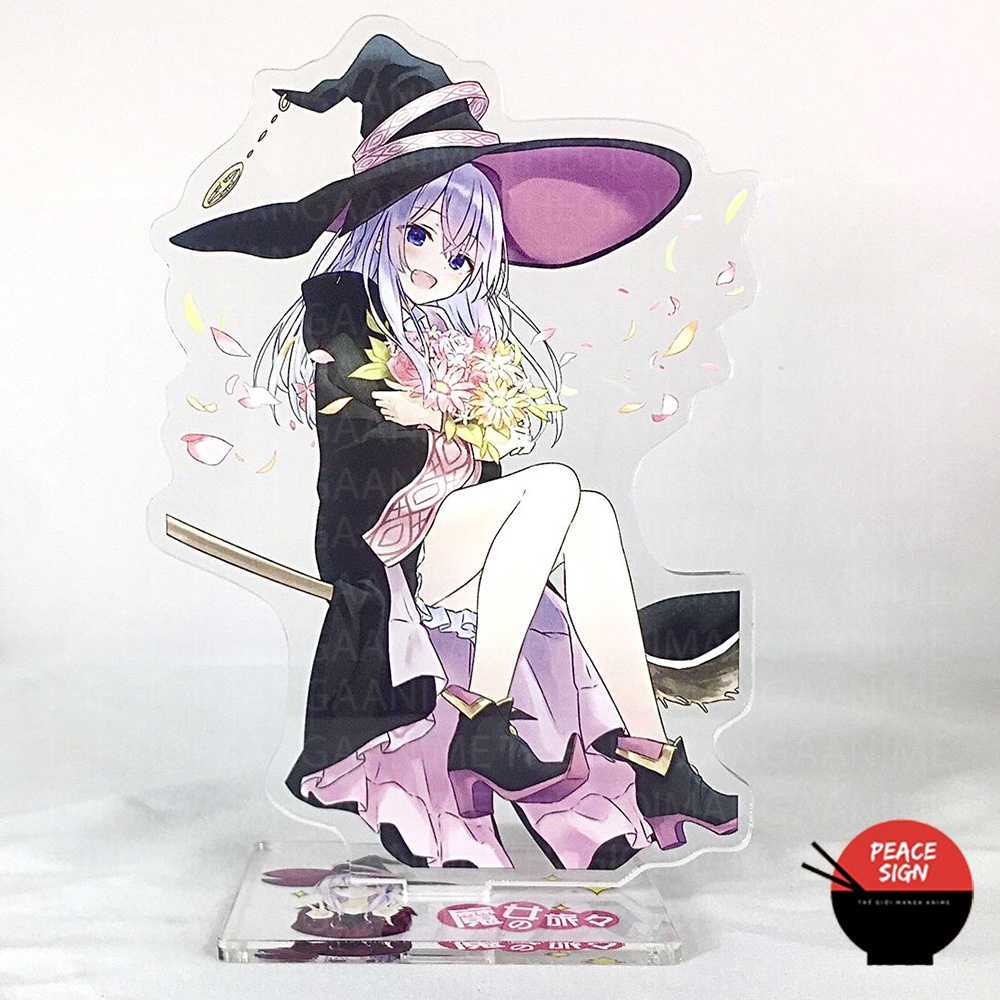 Mô hình Standee Majo no Tabitabi HÀNH TRÌNH CỦA ELAINA anime chibi mica trưng bày xinh xắn