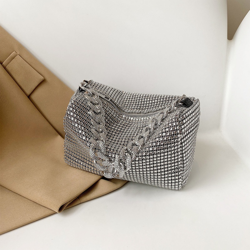 Yoioi Túi Xách Đeo Vai / Kẹp Nách Đính Đá Lấp Lánh Thanh Lịch Cho Nữ