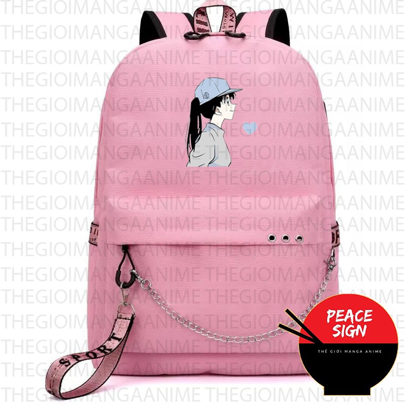 Balo thông minh in hình SHINICHI RAN Couple DETECTIVE CONAN Thám Tử Lừng Danh anime chibi cặp sách đi học