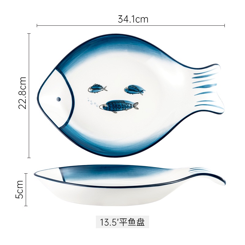 Bộ bát đĩa gốm sứ hình cá nhiều kiểu dáng