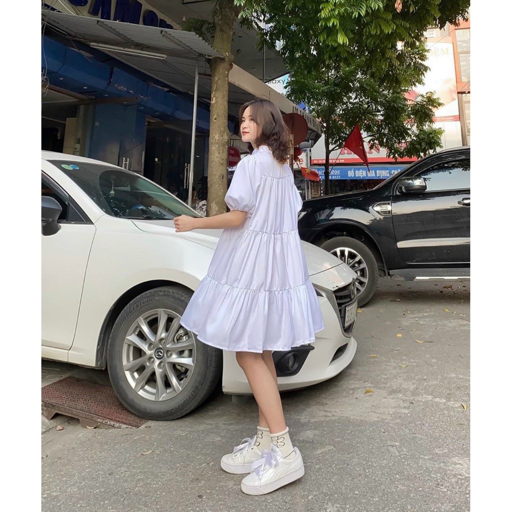 [NNY CLOTHING] VÁY BABYDOLL CỔ SƠ MI TRẮNG BAMBI DRESS - V007 | BigBuy360 - bigbuy360.vn