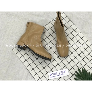 (ORDER) Bốt da trơn cổ thấp mũi vuông đế 3,5cm BIG SIZE(34-43)