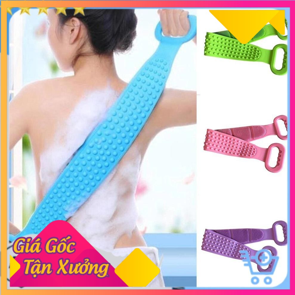 Chà Lưng Khi Tắm, Dụng Cụ Dây Chà Lưng Khi Tắm Silicon 2 Mặt, Giúp Kỳ Cọ Massage Tẩy Da Chết Khi Tắm - BX