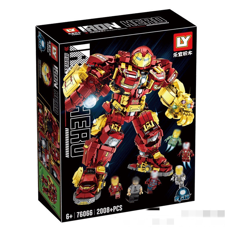 Đồ chơi Lắp ráp Hulkbuster LY 76066, Xếp hình thông minh Superhero Marvel, Mô hình trí tuệ [2008 Mảnh ghép]